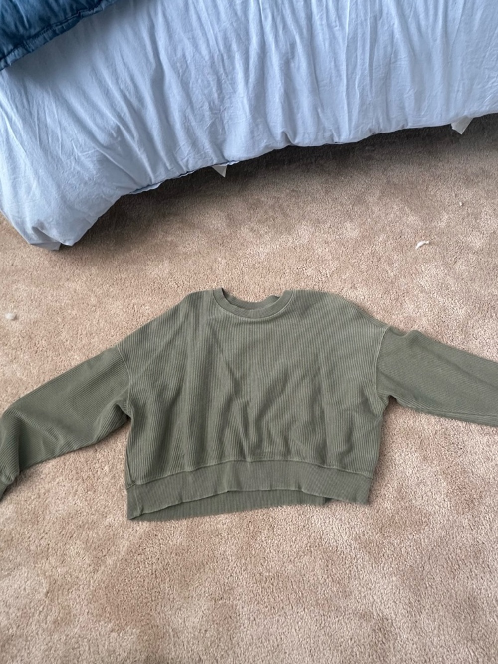 aerie Olive Green Crewneck Sweatshirt